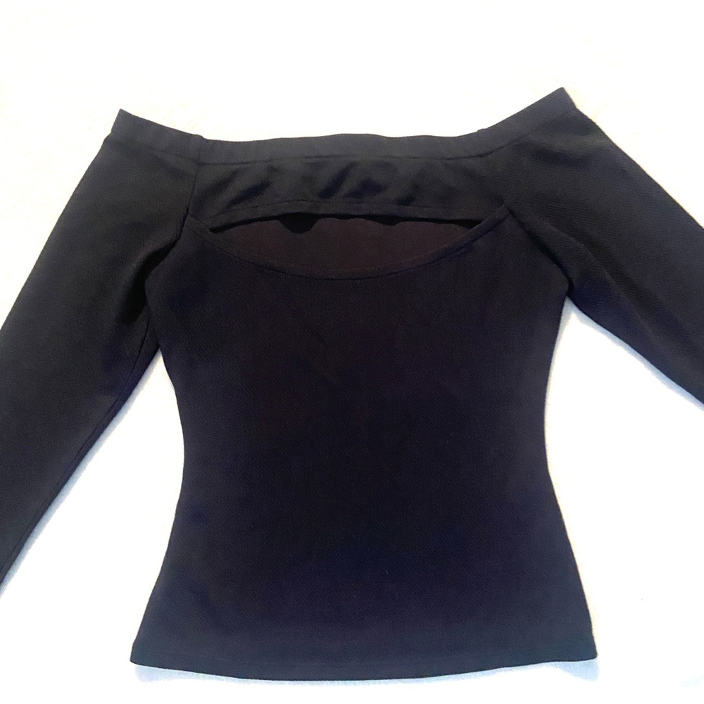 Yoana Baraschi Off the Shoulder Keyhole Top - Navy
